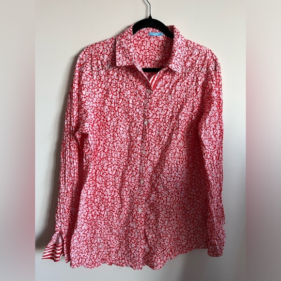 J. McLaughlin Red Button-down Blouse Size L - Picture 2 of 9